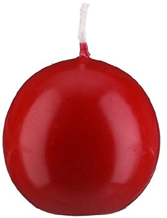 Kugelkerzen Klarlack - hochglänzend Rot Ø 7 cm, 4 Stück, gelackte Kerzen, exclusive besondere Kerzen