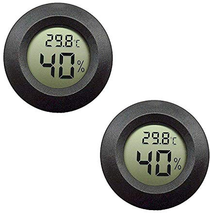 DollaTek 2Pcs Mini Digital LCD di umidità di Temperatura del termometro del Tester igrometro Rotonda - Nero