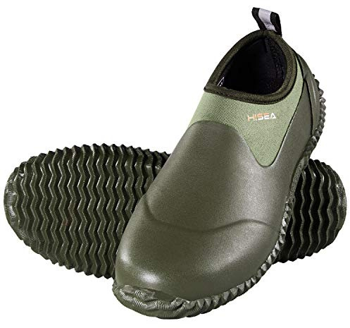 HISEA Unisex Garden Shoes Waterproof Slip-On Rain Boots for Men and Women