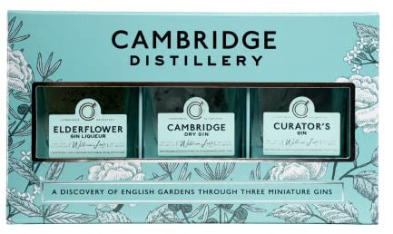 Cambridge Distillery Trio pack – Gin Gift Set - Cambridge Dry Gin, Curator’s Gin and Elderflower Gin Liqueur - Perfect for Gin Lovers (3x50ml)