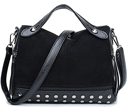 FANDARE Elegant Handtasche Damen Umhängetasche Frauen Schultertasche Damenhandtaschen Tote Shopper Reise Henkeltasche Arbeit Abendtasche Wasserdicht PU Leder Schwarz