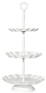 luckxuan Alzata Torta Bianco Ondulato Bordo Cake Stand Dessert tavola Dessert Vassoio pomeriggio Decorazione Decorativa tè Puntelli Dessert Stand Adatto for Festeggiare Matrimoni Alzata Pasticceria