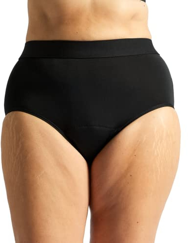 Jude Washable Incontinence Pants for Women, Reusable Leakproof Underwear for Women, High Absorbency, Black Full High Knickers with Unique 3-Layer Gusset (L)