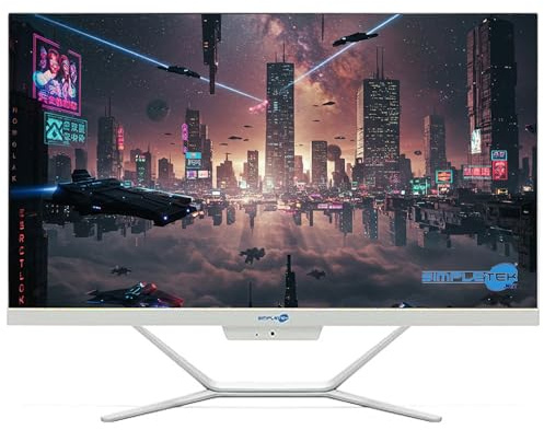 SIMPLETEK PC All in One Core i7 Windows 11 Pro 24 FHD | 16GB RAM SSD 240GB + 2TB | Webcam integrata WiFi5 | Computer Desktop Fisso Aio Ufficio Casa Scuola