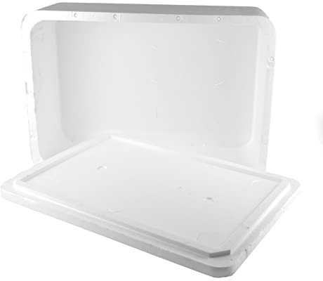 DUE ESSE S.N.C. DI SABATINI ALDO & C. PZ 1 SCATOLA TERMICA GRANDE BIANCA RETTANGOLARE CM 53 X CM 40 ALTA CM 28 + COPERCHIO CASSA PER ASPORTO ALIMENTI MAXI LARGE
