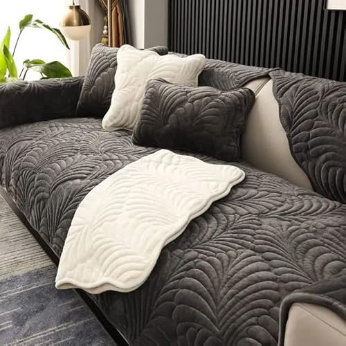 uyeoco Samt Sofabezug 1 2 3 4 Sitzer Couchbezug L Form Ecksofa Sofa/Couch überwurfdecke, Samt Couch Überwürfe Sofahusse Sofaüberwürfe rutschfest Sofa Abdeckung (Color : #2, Size : 110x240cm1pc)