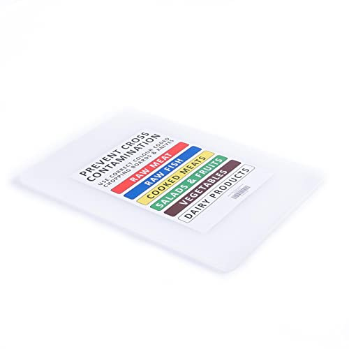 BAKI Commercial Plastic Cutting Board 18 x 12 x 0.5 inch (White)