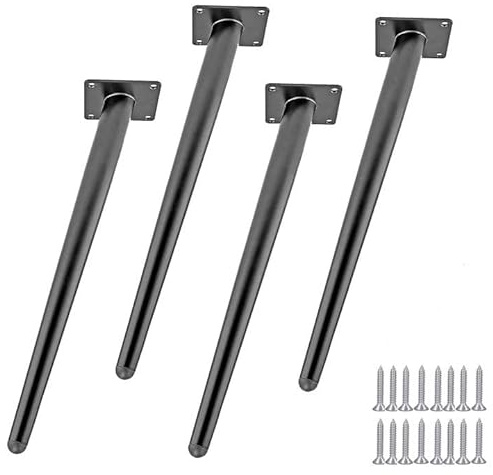 4 Stück Möbelfüße Eisen Konisch Möbelbeine Schräge Tischbeine Tischbeine Schrankbeine Sofafuss Sockelfuß Metall DIY Möbel Tischgestell Möbelfüsse für Couchtisch Schränke Möbel Sofas, Schwarz (35cm)