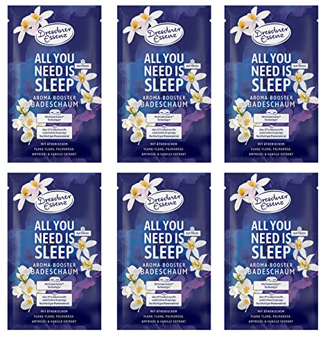 6er Pack Dresdner Essenz Badeschaum All you need is sleep 6 x 80 g Badezusatz vegan