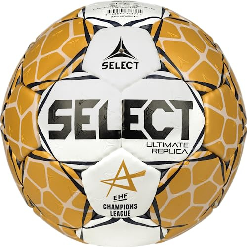 Select - Pallone da mano Replica EHF Champions League V23 bianco/oro misura 2