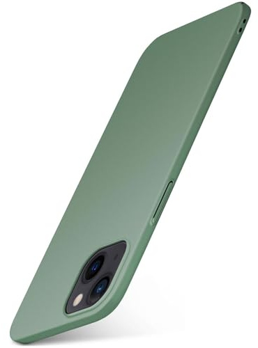 moex für iPhone 15 Plus Hülle Ultra Dünn, Schutzhülle mit erhöhtem Kameraschutz, Slim Cover Hardcase Backcover, Dünnste Handyhülle Minimalistisch Alpha Case, Matt Oliv