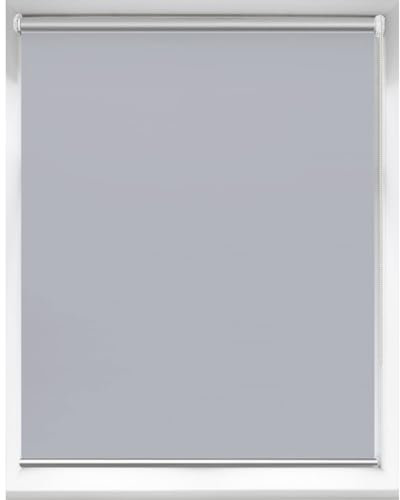 Verdunklungsrollo Ohne Bohren 30 x 210 cm Hitzeschutz und Sichtschutz Klemmfix Rollo Seitenzugrollo Verstellbare für Fenster und Tür, Hellgrau