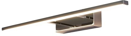 TEKLED Contemporary Bathroom Over Mirror LED Light | 12W 4000K Cool White | IP44 Waterproof Energy Saving Make Up Sconce Light | for Picture Frames & Bathroom Sanity Mirrors | Chrome (Built-in LED)