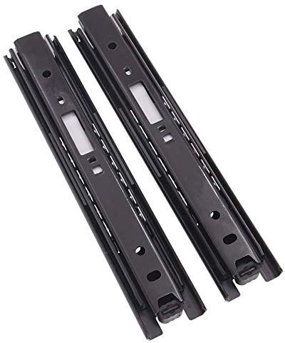 SWAYVES Push-To-Open-Schubladenführung, 1 Paar Dreiteilischubladenführungen, Vollständig Ausgezogene Schubladenführungen Aus Metall, Soft-Close/Kugellager, Seitliche Montage/200Mm(8In)