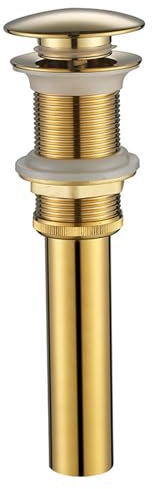 Pop Up Ablaufventil Universal Ablaufgarnitur Waschbecken Messing Druckknopf Abtropfgestell für Waschbecken Waschbecken Ablaufventil Gold