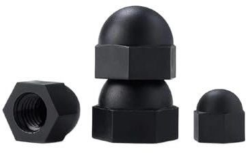Schwarze Hutmutter aus Kunststoff und Nylon M3 M4 M5 M6 M8 M10 M12, dekorative Kappen, Blindmuttern, Abdeckungen, Sechskant-Hutmutter(M12 (5 PCS))