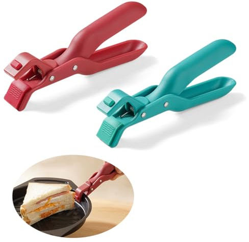 DIYBravo 2 Pack Kitchen Anti-Scald Bowl Holder Clips Multi-Function Hot Dish Plate Gripper Silicone Anti-Scalding Tongs Clamp for Pots Bowls Plates Pan