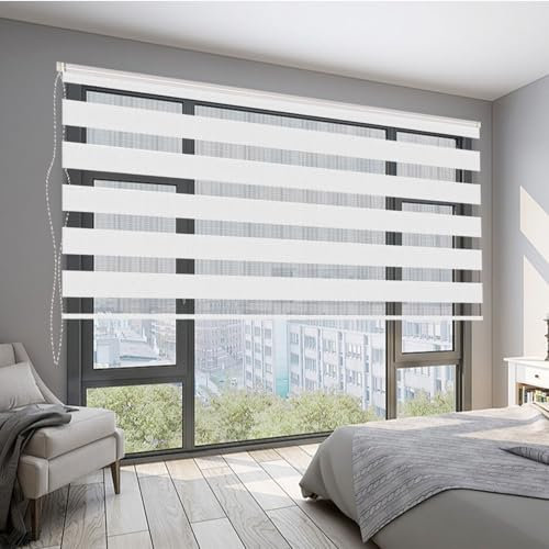 Verdunklungsrollo Klemmfix 35 x 240 cm Hitzeschutz Energiesparend Thermorollo Fensterrollo Inkl. Montagematerial für Fenster Und Tür, Weiß