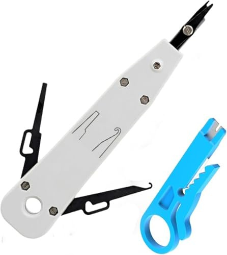 IUSOT Herramienta de perforación para Krone – Combo profesional de cable Ethernet y teléfono con pelacables – RJ45 Cat5/Cat6/Ca7 Network IDC Impact Punchdown Tool