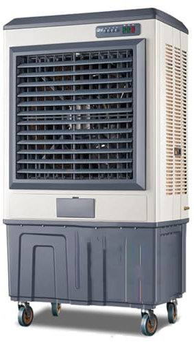 Potente Enfriador De Pantano, Enfriador De Aire Evaporativo con 4 Paquetes De Hielo, Tanque De Agua, Giro De 120°, Ventilador De Enfriamiento De Aire Portátil con 3 Velocidades para Oficina, Cocina, D