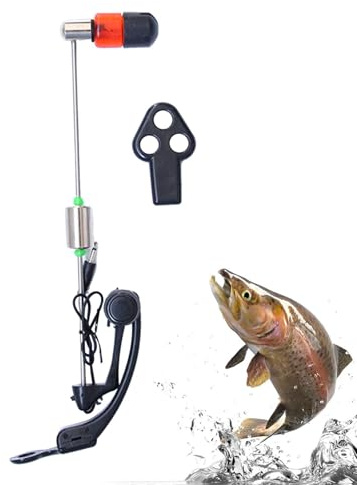 Alarma de mordida de caña de Pescar, indicador de Alarma de mordida de - Alarma de portátil Accesorios de Ajustables | ABS Faro Tornillo botón mordedura Cebo Alarma Pescado Cebo para