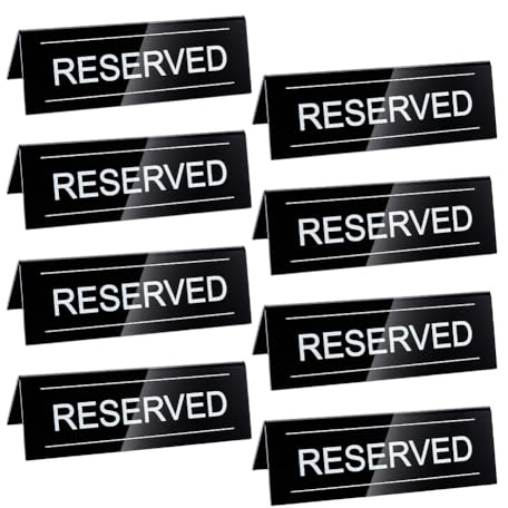 UNICRAFTALE 8 Stück Acryl Tisch Reserviert Schilder Gästereservierung Tisch Reserviert Schild Für Restaurant Schwarz Doppelseitig Schilder Tisch Reserviert Für Hochzeit Geburtstag Party Restaurant