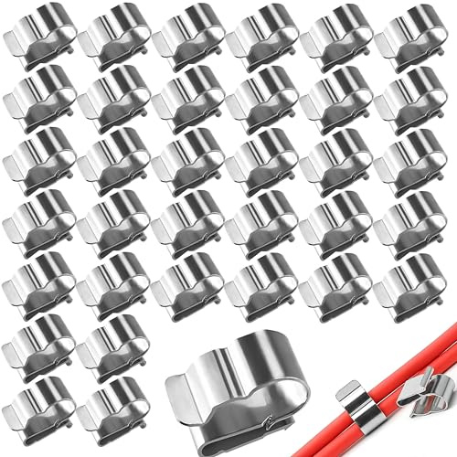 ZWWOGE 30 Stück Solarkabel Kabelclips,Edelstahl kabelklemmen 22,5 mm Anhängerrahmen Drahtklemmen Solarpanel Drahtklemme Mehrzweck für solarkabel und photovoltaik kabel