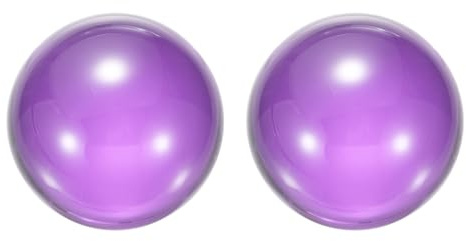 QUARKZMAN 2pcs Acrilico Trasparente Viola Palline Da Giocoleria 2 Pollici(50mm) Con Sacchetto Per Palline