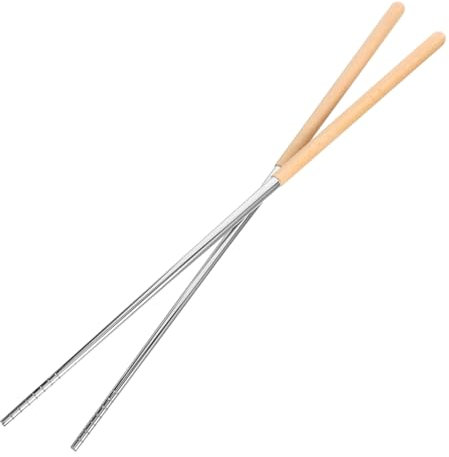 VICASKY Bacchette Per Cucina Bacchette Resistenti Per Friggere in Acciaio 304 Colore Argento Impugnatura Ergonomica Anti-scivolo Resistente Al Calore Antibatterico Senza Cera Facile Da Pul
