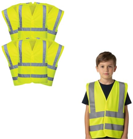 Kids Hi-Vis Reflective Safety Vests 6 Pack – Lightweight Adjustable Neon Vest for Boys & Girls Cycling, Walking, Jogging, School Trips & Outdoor Activities (S)