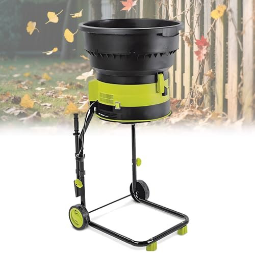 Electric Leaf Mulcher Shredder 2500w with Wheels Garden Mulcher Shredder Garden Shredders and Chippers Composting Machine Includes Storage Bag for Easy Maintenance,10M