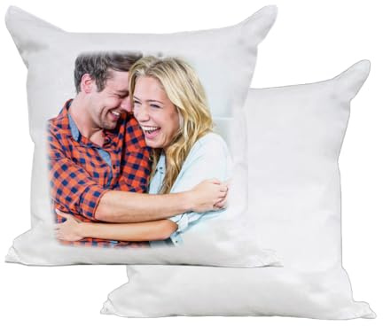 Generico Cuscino Bicolore 40x40 cm Personalizzabile con Foto (Bianco)