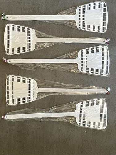 ONE SHOP di Bracalente Piero_Set 5 Palette Acchiappamosche Resistenti in Plastica Caccia Mosche Manuale, Flessibili e Riutilizzabili Ideali per Casa Giardino Campeggio