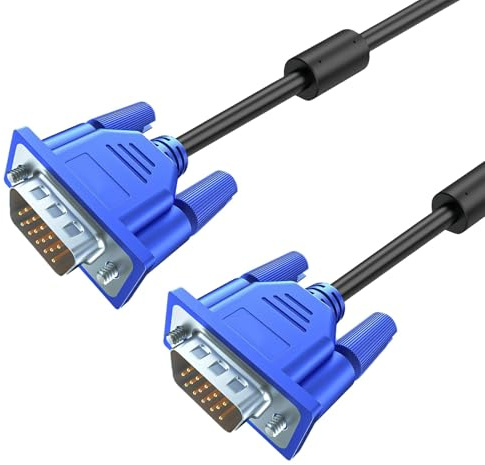 1,8m Câble VGA avec Connecteurs Plaqués Or Câble Adaptateur Écran VGA Mâle vers Mâle 15 Broches Haute Résolution de Cuivre pour PC Ordinateur TV Projecteur Laptops Moniteurs Écrans LCD et LED