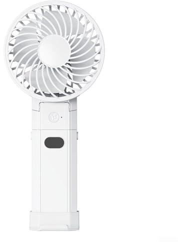 Mini ventilador de mano plegable compacto con diseño fácil de usar y opciones de control de flujo de aire eficientes (blanco)