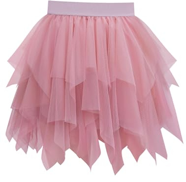 Vlazom tyllkjol, tyllkjol, 4 lager, underkjol, vintage, A-linje, rockabilly tutu-kjol för utklädningsfester, dans, halloweenfest S-3XL, Ros rosa, S/M
