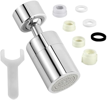 Rubinetto Girevole A 360°,Aeratore Rubinetto,Rompigetto,Adattatore Prolunga Con 2 Funzioni Di Spruzzo Per Cucina,Bagno