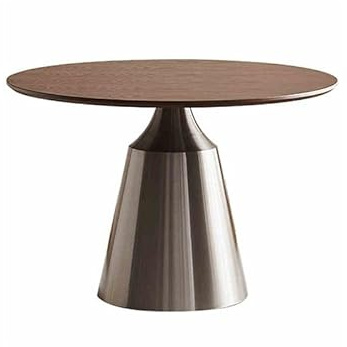 Büro-Besprechungstisch Holz Esstisch Runde Retro Nussbaum Farbe Kleine Haushalts Nordic Esstisch(100cm)