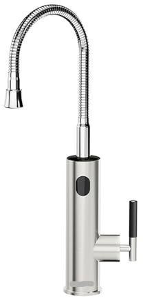 Grifo eléctrico con caño Universal, calentador de agua 220, instantáneo, grifo acero inoxidable, géiser(Universal-Silver)