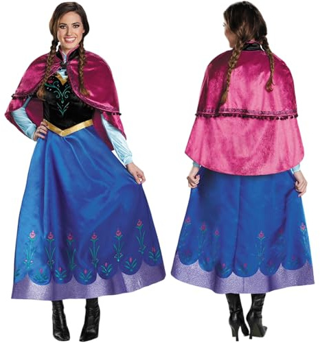 Kreeqe Magisk isdrottning snö prinsessa kostym klänning för kvinnor vuxna halloween fest cosplay rollspel flödande design (lila-blå, L)