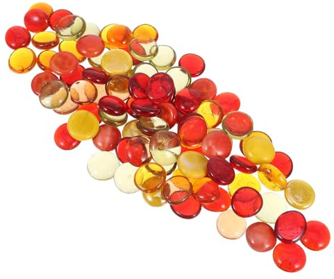 DIYEAH Ciottoli di Gemme di Vetro Piatti Colorati 400g Perline Decorative per Acquari Vasi e Giardinaggio Pietre Artigianali Resistenti per Terrari e Arredamento Casa Ufficio