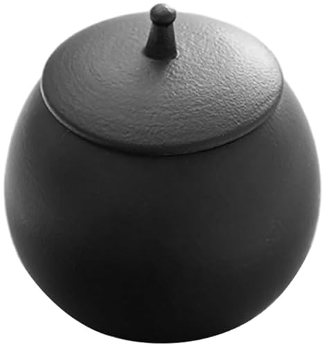 Mikikit Kleine Keramik Teedose mit Luftdichtem Deckel, Vintage Aufbewahrungsdose Schwarz für Tee, Gewürze, Zucker, Japanischer Stil Vorratsglas für Küche & Büro