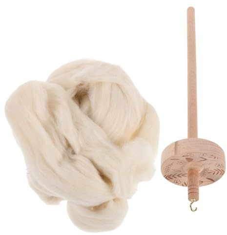 AKOOSY Kit Navetta per Tessitura in Legno con Fuso a Goccia e Bobina Porta Filo Girevole, Strumento per Avvolgere Filato e Filatrice a Spirale per Tessitura a Mano, Adatto per