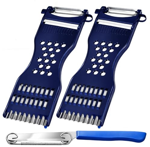 Gemüsefriseur Original, 4 Stück Set, 2x Schäler + 2x Sparschäler, Gemüsefriseur, Universeller Sparschäler Für Obst Und Gemüse, Schnell Und Sauber Für Küche Und Haushalt