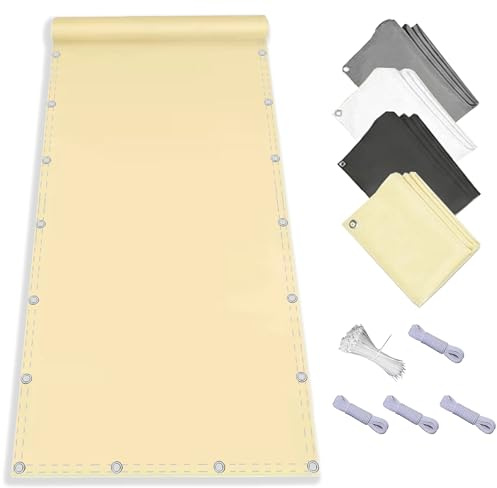 AJALGZ Tenda Vela Ombreggiante 4x6m Vela Ombreggiante Rettangolare Impermeabile Protezione Raggi UV 95%, Tenda a Vela per Esterno Sole Giardino e Terrazza, Piscina - Giallo chiaro