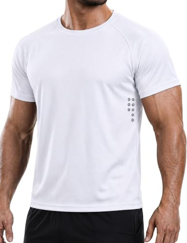 Cimic 1 Pack Mens Quick Dry T Shirt Gym Top Moisture Wicking Running Tops | moisture wicking t-shirts,cooling t shirts,athletic gym cycling tops,crewneck tshirts with reflective strips design
