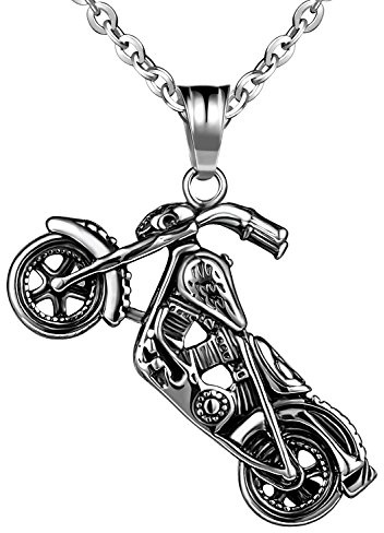 Feilok Edelstahl Anhänger Fashion cool Motorrad Motorfahrrad Moped Zwei Räder Halskette Halsanhänger für Herren