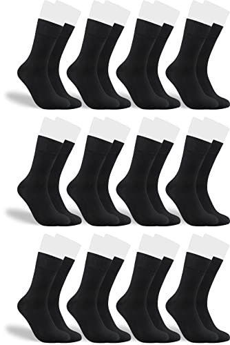 RS. Harmony Socken aus Bambus, der Alltags-Strumpf für Damen und Herren 43033 | 12 Paar | schwarz | 43-46
