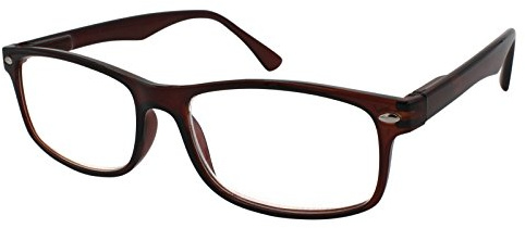 TBOC Lunettes de Lecture - Dioptrie +3.00 Monture Marron Femme Homme Unisexe Loupes de Vue de Repos de Près Ordinateur Travail Branches Charnières à Ressort