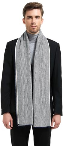 LanHong Men Winter Scarf Wool Soft Warm Knitted Casual Scarves for Men